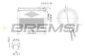 BREMSI FA2112 - FILTRO DE AIRE RENAULT, VOLVO, DAF, DACIA