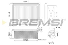 BREMSI FA2217 - FILTRO DE AIRE PIAGGIO, DAIHATSU