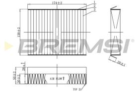 BREMSI FC0490C - FILTRO HABITACULO ALFA ROMEO