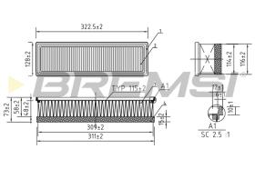 BREMSI FA0113 - FILTRO DE AIRE AUDI