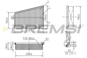 BREMSI FA0122 - FILTRO DE AIRE MERCEDES-BENZ, RENAULT