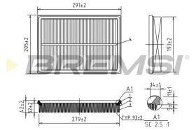 BREMSI FA0125 - FILTRO DE AIRE OPEL