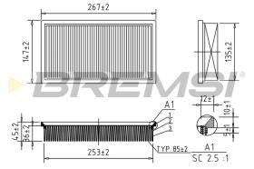 BREMSI FA0127 - FILTRO DE AIRE FORD