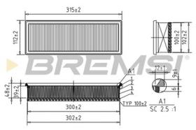 BREMSI FA0210 - FILTRO DE AIRE PEUGEOT, CITROEN, SUZUKI