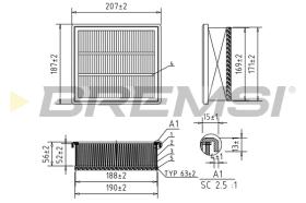 BREMSI FA0212 - FILTRO DE AIRE FIAT, JEEP