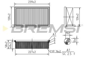 BREMSI FA0528 - FILTRO DE AIRE RENAULT