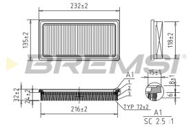 BREMSI FA0530 - FILTRO DE AIRE NISSAN