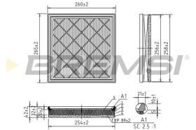 BREMSI FA0539 - FILTRO DE AIRE OPEL, VAUXHALL, CHEVROLET