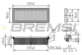 BREMSI FA0544 - FILTRO DE AIRE FIAT, LANCIA