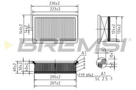 BREMSI FA0548 - FILTRO DE AIRE FIAT