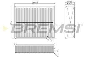 BREMSI FA0552 - FILTRO DE AIRE VW, AUDI, SKODA, SEAT