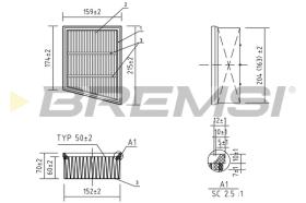 BREMSI FA0556 - FILTRO DE AIRE FORD