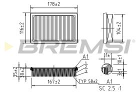 BREMSI FA0561 - FILTRO DE AIRE PEUGEOT, CITROEN, TOYOTA