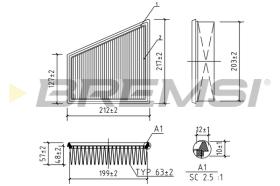 BREMSI FA0567 - FILTRO DE AIRE VW, SEAT, SKODA