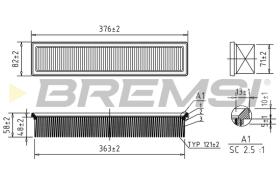 BREMSI FA0572 - FILTRO DE AIRE RENAULT, NISSAN, DACIA