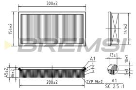 BREMSI FA0574 - FILTRO DE AIRE VW, SKODA, SEAT