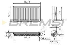 BREMSI FA0587 - FILTRO DE AIRE FIAT