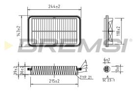 BREMSI FA0596 - FILTRO DE AIRE NISSAN, SUZUKI