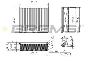 BREMSI FA0598 - FILTRO DE AIRE BMW