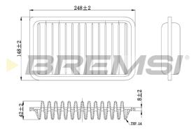 BREMSI FA0602 - FILTRO DE AIRE OPEL, SUZUKI