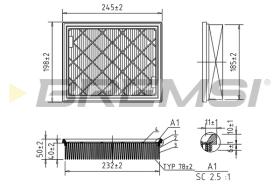 BREMSI FA0603 - FILTRO DE AIRE FORD, FORD USA