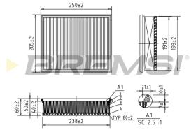 BREMSI FA0606 - FILTRO DE AIRE TOYOTA