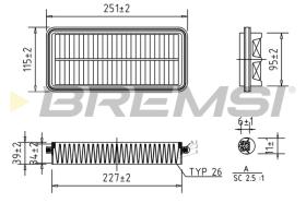 BREMSI FA0609 - FILTRO DE AIRE KIA