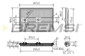 BREMSI FA0611 - FILTRO DE AIRE VW, AUDI, SEAT, SKODA