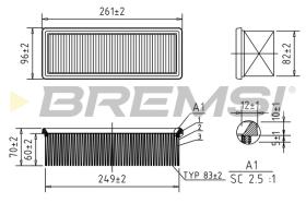 BREMSI FA0612 - FILTRO DE AIRE RENAULT, DACIA