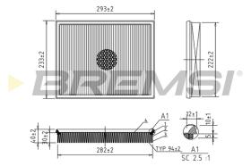 BREMSI FA0616 - FILTRO DE AIRE OPEL, ALPINA