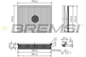 BREMSI FA0617 - FILTRO DE AIRE OPEL