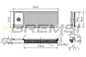 BREMSI FA0633 - FILTRO DE AIRE FIAT, FORD, OPEL, PEUGEOT