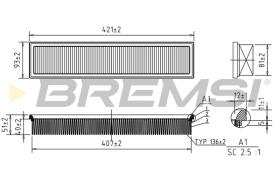 BREMSI FA1020 - FILTRO DE AIRE PEUGEOT, CITROEN