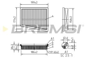 BREMSI FA1027 - FILTRO DE AIRE FORD