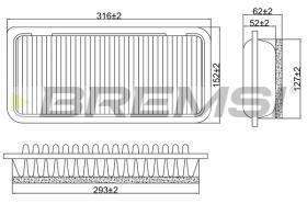 BREMSI FA1029 - FILTRO DE AIRE TOYOTA