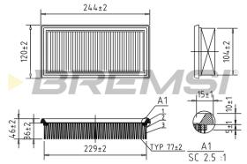 BREMSI FA1030 - FILTRO DE AIRE OPEL, SUZUKI