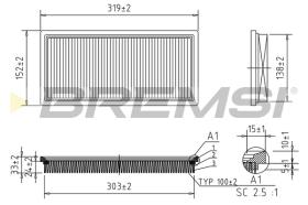 BREMSI FA1031 - FILTRO DE AIRE FIAT