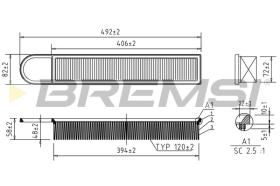 BREMSI FA1033 - FILTRO DE AIRE PEUGEOT, CITROEN