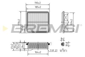 BREMSI FA1034 - FILTRO DE AIRE HONDA