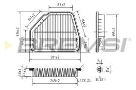 BREMSI FA1038 - FILTRO DE AIRE OPEL, CHEVROLET