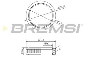 BREMSI FA1059 - FILTRO DE AIRE FIAT, TOYOTA, INNOCENTI