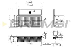 BREMSI FA1065 - FILTRO DE AIRE FIAT, OPEL