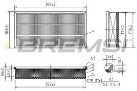 BREMSI FA1066 - FILTRO DE AIRE VW, AUDI, SEAT, SKODA