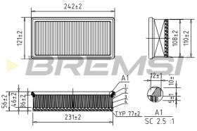 BREMSI FA1067 - FILTRO DE AIRE PEUGEOT, CITROEN