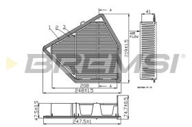 BREMSI FA1076 - FILTRO DE AIRE HONDA