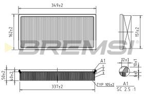 BREMSI FA1084 - FILTRO DE AIRE LAND ROVER