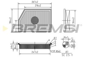 BREMSI FA1086 - FILTRO DE AIRE JEEP