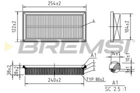 BREMSI FA1100 - FILTRO DE AIRE MITSUBISHI