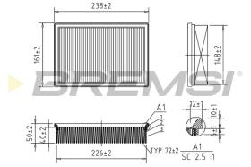 BREMSI FA1119 - FILTRO DE AIRE FORD