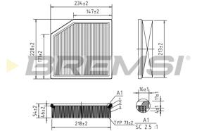 BREMSI FA1128 - FILTRO DE AIRE TOYOTA, LEXUS